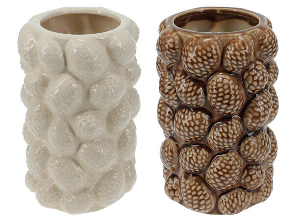 Vase kongler keramikk brun/krem 15x23cm Vekt:1200gram 