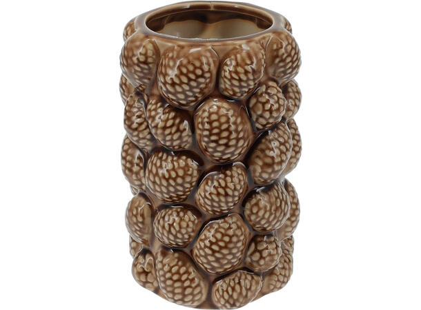 Vase kongler keramikk brun/krem 15x23cm Vekt:1200gram 