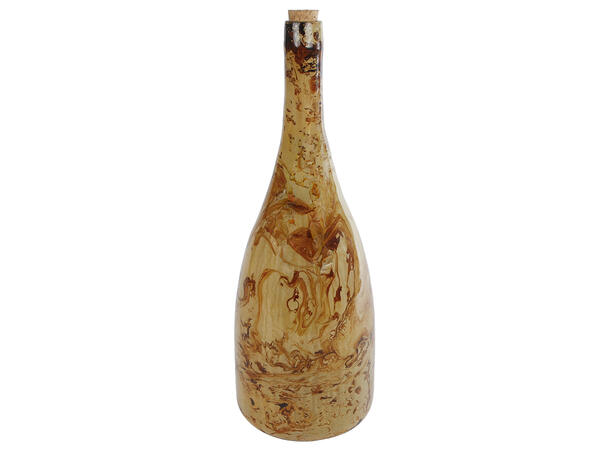 Vase vinflaske glass trestruktur 13x33cm 