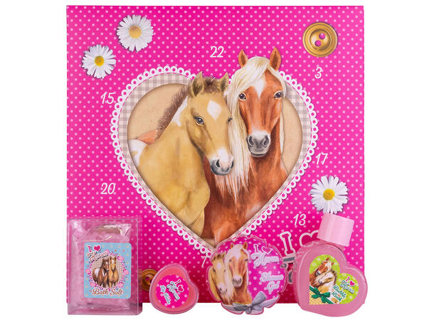 Adventskalender I Love Horses 24 luker Forpk 6stk 20x20x20cm 