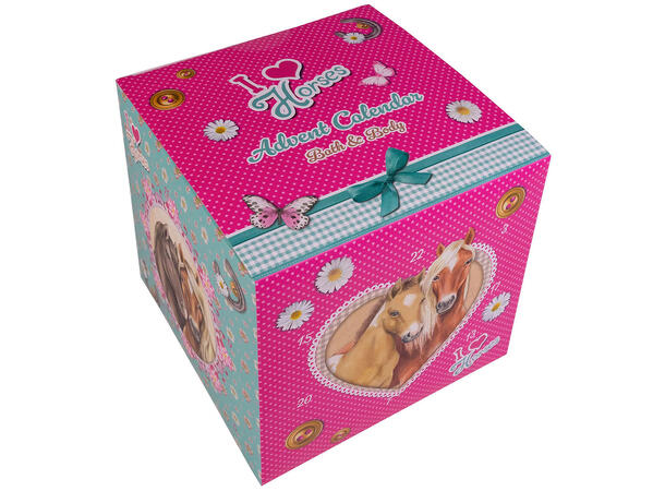 Adventskalender I Love Horses 24 luker Forpk 6stk 20x20x20cm 