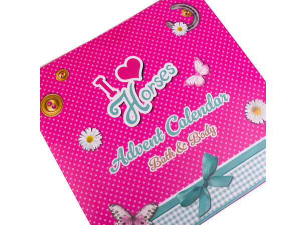 Adventskalender I Love Horses 24 luker Forpk 6stk 20x20x20cm 