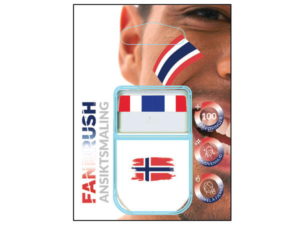 Ansiktsmaling Sminkestift Norsk flagg Fanbrush. Produsert i Frankrike 