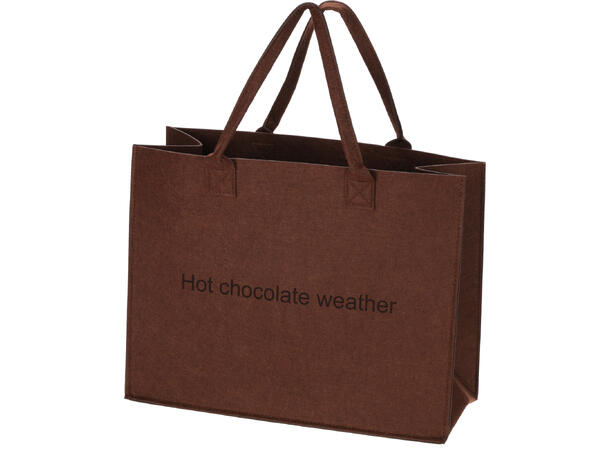 Bag filt 44x34cm med tekster 4ass Grå, beige, brun 