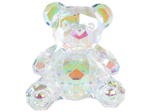 Bamse liten klar iriserende akryl 7x4cm 