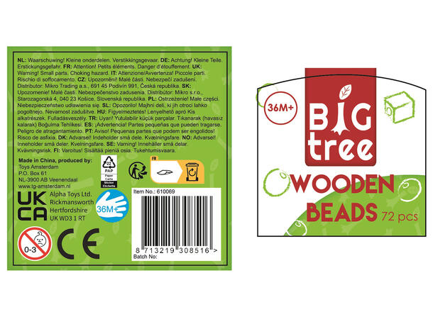 Big Tree Treperle m/tau 72 deler 9x11cm 