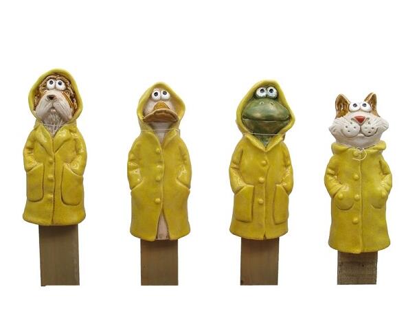 Blomsterpinne dyr m/gul frakk 8x21 4ass Keramikk 