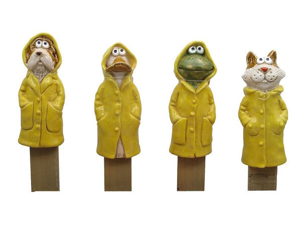 Blomsterpinne dyr m/gul frakk 8x21 4ass Keramikk 