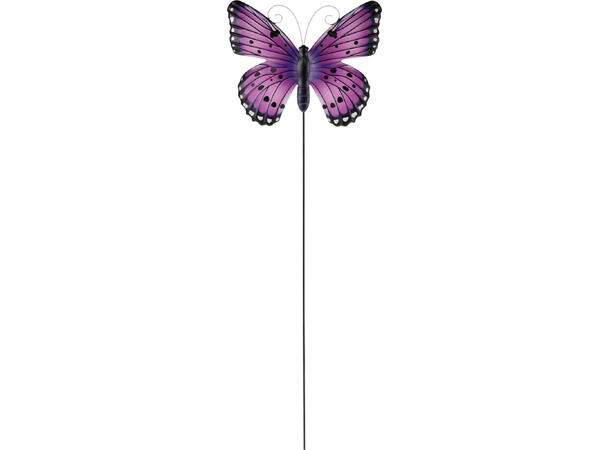 Blomsterpinne sommerfugl 25x80cm 6ass Display med 24stk 