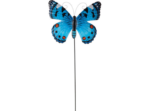 Blomsterpinne sommerfugl 25x80cm 6ass Display med 24stk 