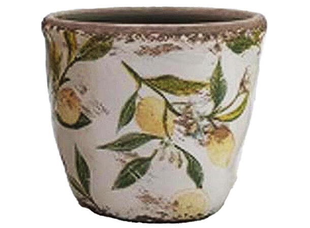 Blomsterpotte m/sitron keramikk 11x10cm 