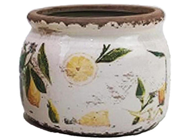 Blomsterpotte m/sitron keramikk 12x10cm 
