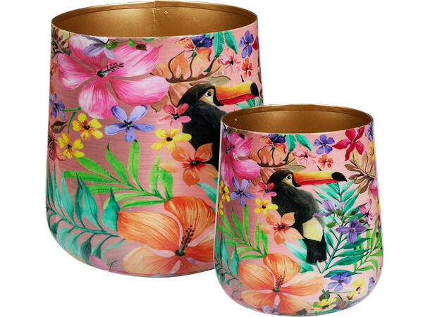 Blomsterpotte metall 15/20cm s/2 