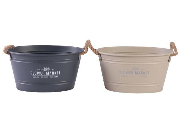 Blomsterpotte metall 51,5x36,5x28cm 2ass 