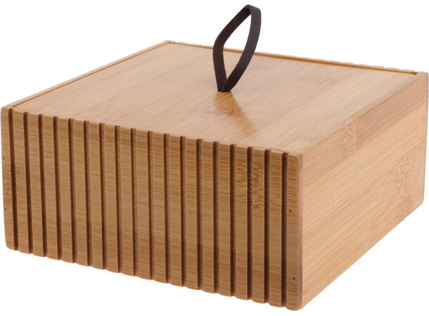 Boks bambus m/skinnstropp 15x15x7cm FSC 100% 