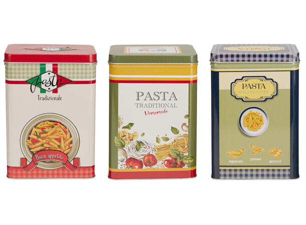 Boks metall pasta 12,5x9x18cm 3ass Forpakn.24stk 