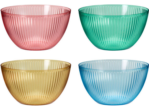 Bolle stripet 25x13cm 4 liter 4ass Forpk 24stk PP materiale 