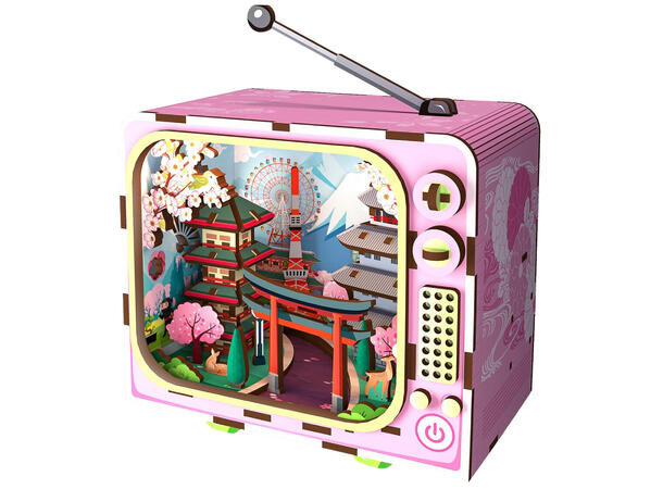 Book Nook mini Fuji fjell 129 deler Med Led-lys, uten batteri 