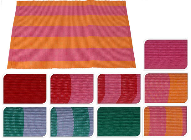 Bordbrikke bomull vevd 45x30cm 9ass Display med 36 stk 