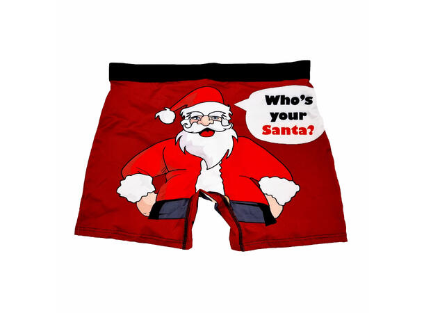 Boxershorts Rød Who's your Santa XL 92% polyester, 8% elastan 