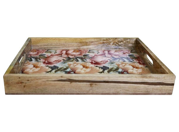 Brett blomstret mangotre 35x25x4cm 