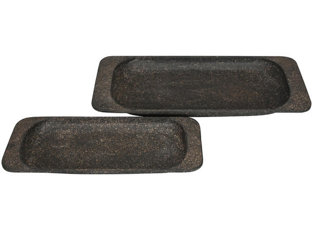 Brett oval sort metall s/2 52,5x22x4,5cm / 65x29x5cm 