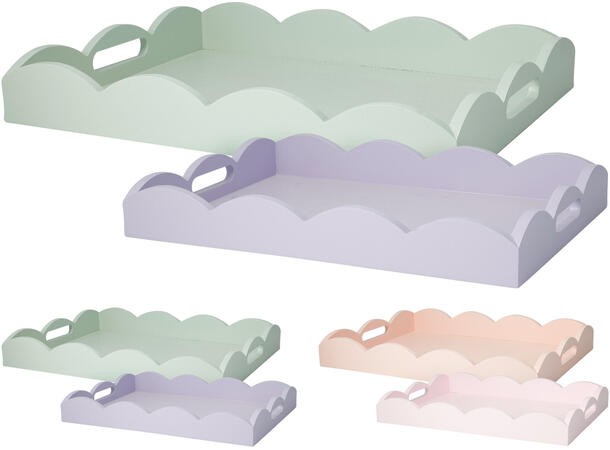 Brett pastell mdf/bølgekant 2ass s/2 Forpakn. 6 sett 