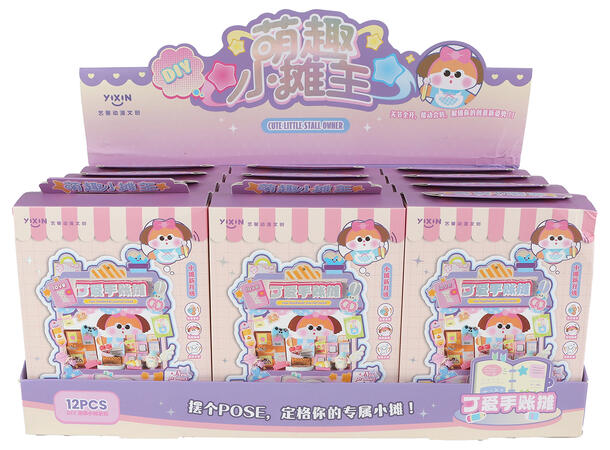 Byggesett Kawaii mini kloss 15,5cm Display 12stk 