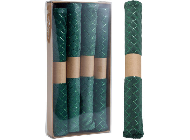 Dekkebrikke grønn diamantprint 4stk 30x45cm Velurpolyester 