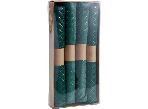 Dekkebrikke grønn diamantprint 4stk 30x45cm Velurpolyester 