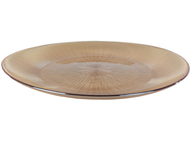 Dekketallerken lysfat amber glass 33cm Forpakning 4stk 