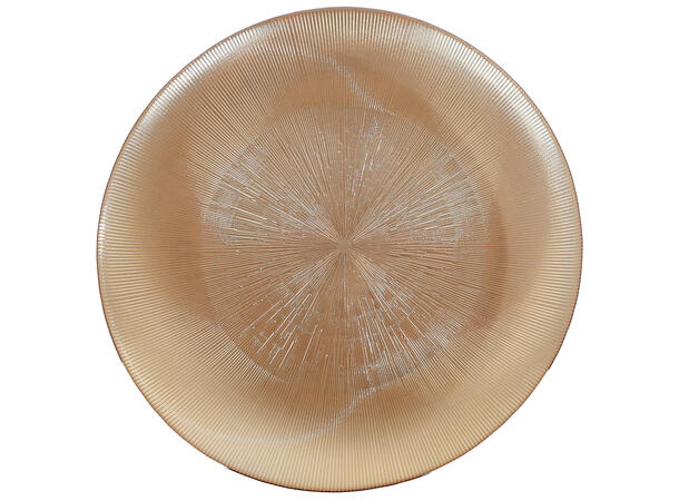Dekketallerken lysfat amber glass 33cm Forpakning 4stk 