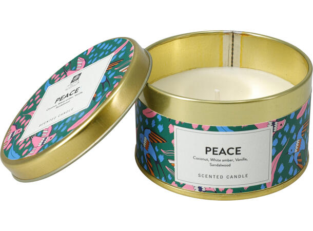 Duftlys metallboks m/tekst 8x4,5cm 8ass 