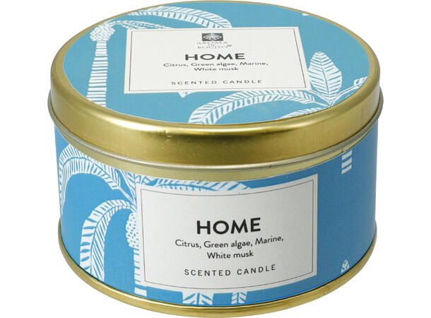 Duftlys metallboks m/tekst 8x4,5cm 8ass 