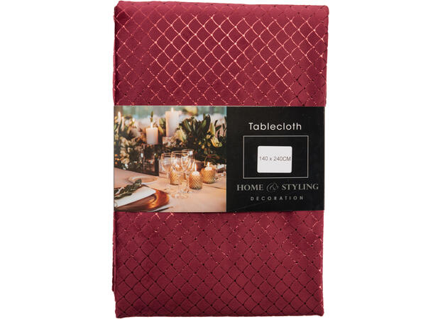 Duk burg diamantprint fløyel 140x240cm Velurpolyester 