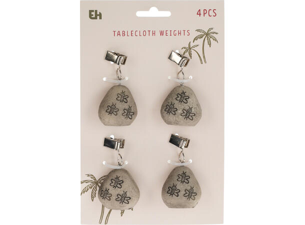 Duklodd stein m/dekor 4stk 4assx Forpk 12sett Vekt 30g Polystone 