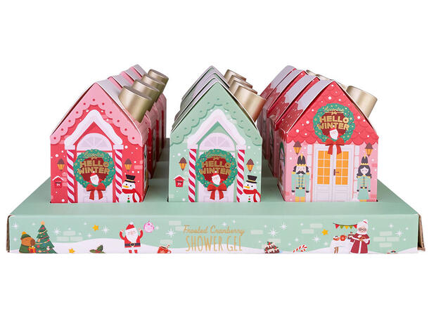 Dusjsåpe 50ml i gaveeske 3ass Display 12stk Duft: Frosted Cranberry 