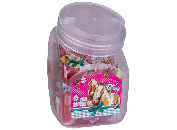 Dusjsåpe hjerte 50ml Duft: Jordbær 3ass Display 24st Vegansk Uten parabener/SLES 