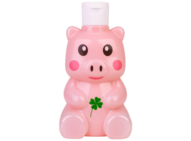 Dusjsåpe og sjampo rosa Lucky Pig 300ml Forpk 6stk Jordbærduft 