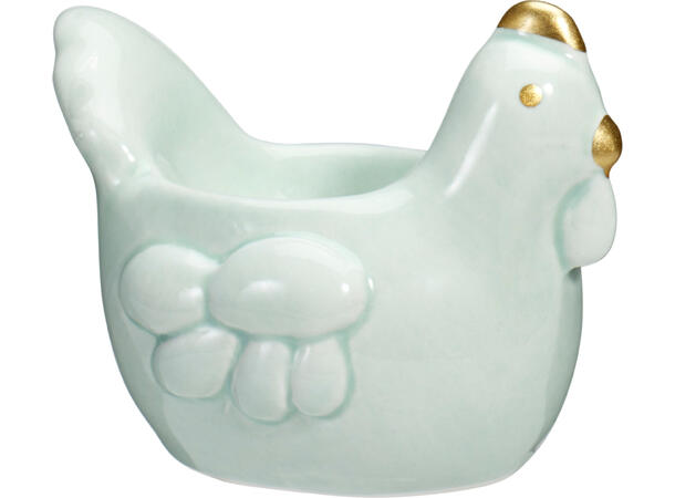 Eggeglass høne porselen 9,5x7cm 4ass Display med 12stk rosa,hvit, mint,gul 