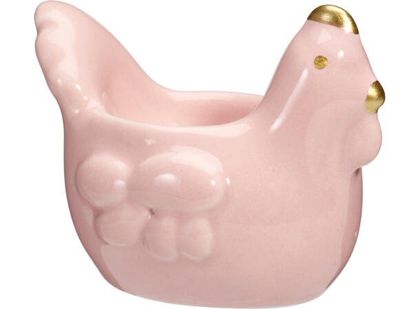 Eggeglass høne porselen 9,5x7cm 4ass Display med 12stk rosa,hvit, mint,gul 