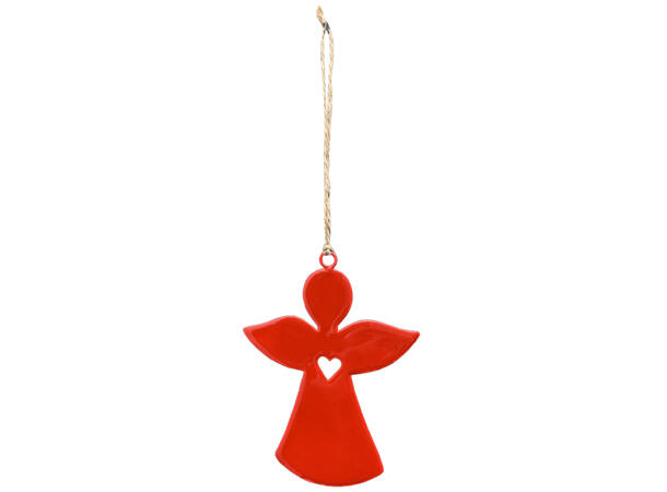 Engel rødt metall m/tau 8x1x11cm Forpk 18stk 