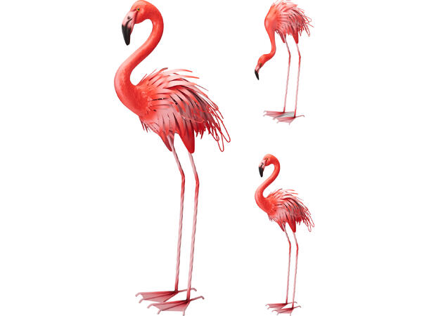 Flamingo metall rosa 38x26x91cm 2ass 