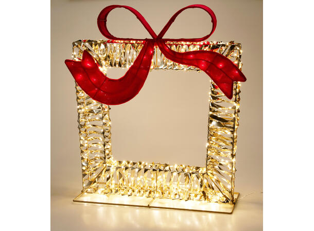 Gaveeske foto rød/gull LED 63cm IP44 adapter Timer: 6/18t 