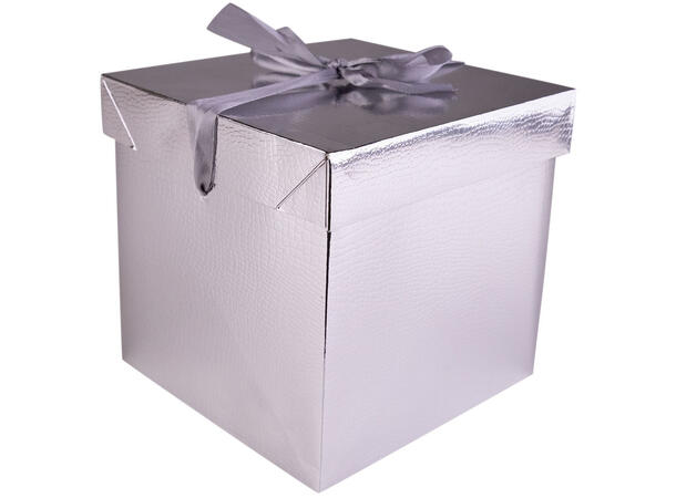 Gaveeske sammenleggbar 15x15x15cm sølv Forpk 12stk 