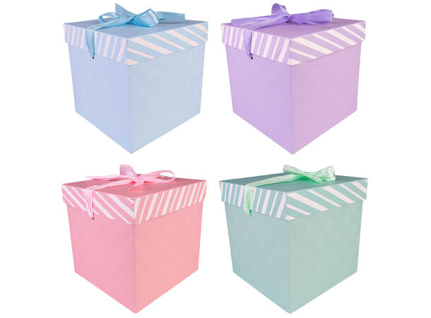 Gaveeske sammenleggbar 22x22x22cm 4ass Forpk 12stk 
