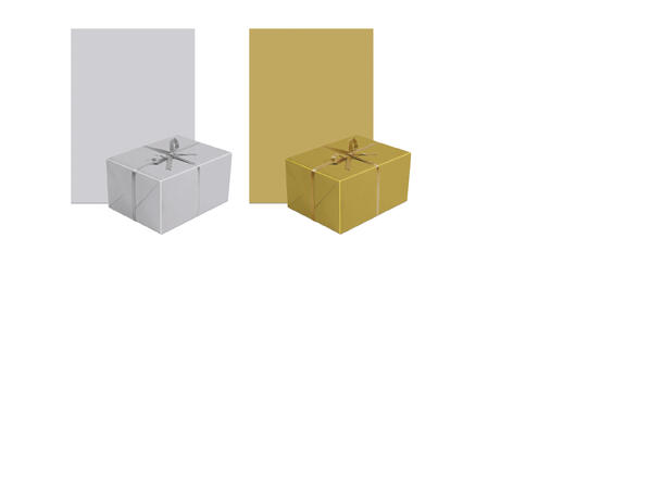 Gavepapir Ensfarget sølv gull 70x200 2as 