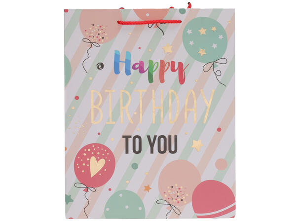 Gavepose bursdag 32x26x10cm 4ass 