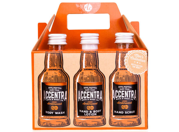 Gavesett 6 deler Ølflasker m/velvære Amberwood Vegansk Uten parabener/SLES 