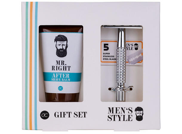 Gavesett After shave barberhøvel+5 blad Forpk 6stk Vegansk 